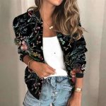 Women's Printed Zipper Jacket — Retro Cat Print Autumn Casual - Image 5