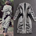 Women Flocking V-Neck Long Sweater — Autumn Loose Plus Size