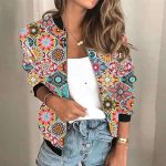 Women's Printed Zipper Jacket — Retro Cat Print Autumn Casual - Image 4