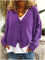 Women Knit Cardigan — Loose Autumn Winter Casual Sweater - Image 3