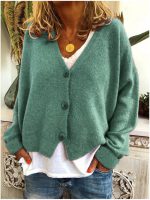 Women Knit Cardigan — Loose Autumn Winter Casual Sweater - Image 4
