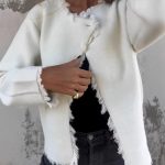 Women Khaki Woolen Crewneck Jacket – Warm Long Sleeve Casual Wool Coat for Winter Pakistan