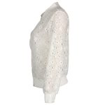 Women Lace Bomber Jacket — White Black Summer Outerwear - Image 2