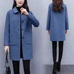 Women's Black Wool Coat — Loose Fit Plus Size Winter Coat - Image 3