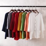 Women Loose Cotton Linen Cardigan – Plus Size Red Autumn Cardigan Top - Image 2