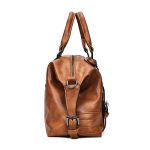Women's Vintage Waxed Leather Boston Satchel – Shoulder Crossbody Bag - Image 5