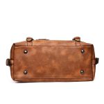 Women's Vintage Waxed Leather Boston Satchel – Shoulder Crossbody Bag - Image 6