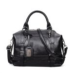 Women's Vintage Waxed Leather Boston Satchel – Shoulder Crossbody Bag - Image 7