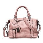 Women's Vintage Waxed Leather Boston Satchel – Shoulder Crossbody Bag - Image 8