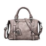 Women's Vintage Waxed Leather Boston Satchel – Shoulder Crossbody Bag - Image 10