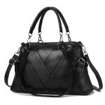 Women's Chevron Pattern Shoulder Bag – Black & White - Image 2