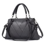 Women's Chevron Pattern Shoulder Bag – Black & White - Image 9