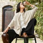 Zen Style Linen Coat for Women – Sand Washed Cotton Linen Coat with Button Closure - Image 5