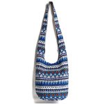 Red Printed Linen Shoulder Handbag for Women - Image 8