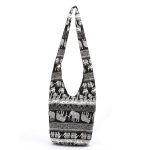 Red Printed Linen Shoulder Handbag for Women - Image 10