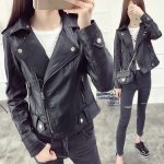 Women Slim Fit Leather Jacket — Black Autumn Short Coat - Image 2