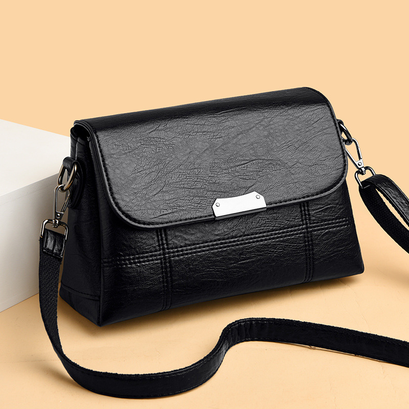 img Women's Everyday Black Crossbody Messenger Bag – Durable Polyester Design - Image 1