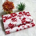 Red Floral Printed Polo Cotton Shirt & Trouser 2 Piece Suit Set
