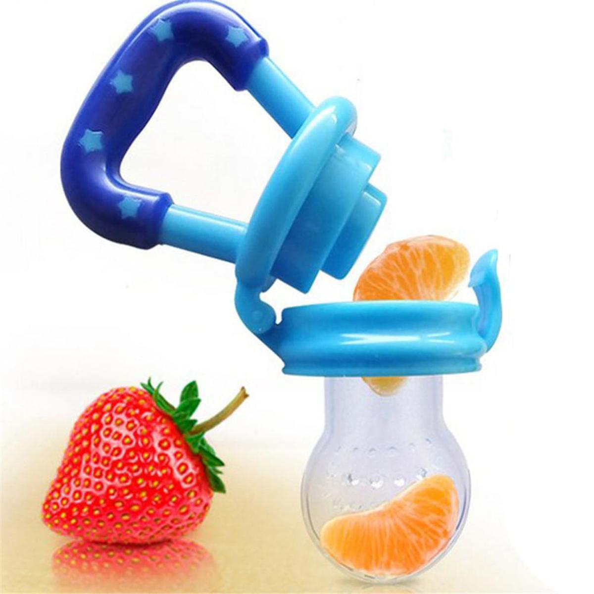 0-8.jpg Food Pacifier + Feeder Spoon/ Fresh Fruit Food Baby , Feeding Safe Fruit Feeder , (random color) - Image 1