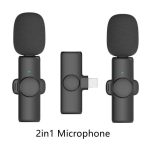 K9 Dual Microphone Mic Plug & Play USB Type C & IOS Wireless Lavalier Microphone Auto Sync Noise Reduction NO APP or Bluetooth Needed- Dual Mic - Image 4