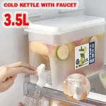 3.5Ltr Cooler Water Bottle Container For Kitchen SPACE-SAVING Cold Kettle with Faucet - Image 3