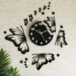 3d wall clock  And Butterfly Wooden Wall Clock  with light