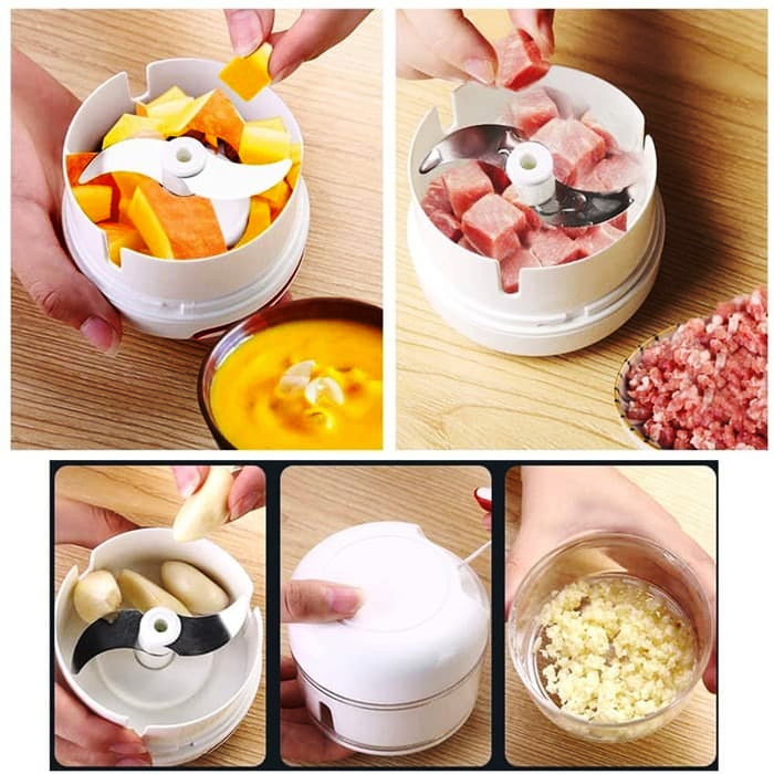 1-2-12.jpg Mini Powerful Meat Grinder Hand-power Food Chopper Mincer Mixer Blender Chop Meat Fruit Vegetable Nuts Shredder (random color ) - Image 1