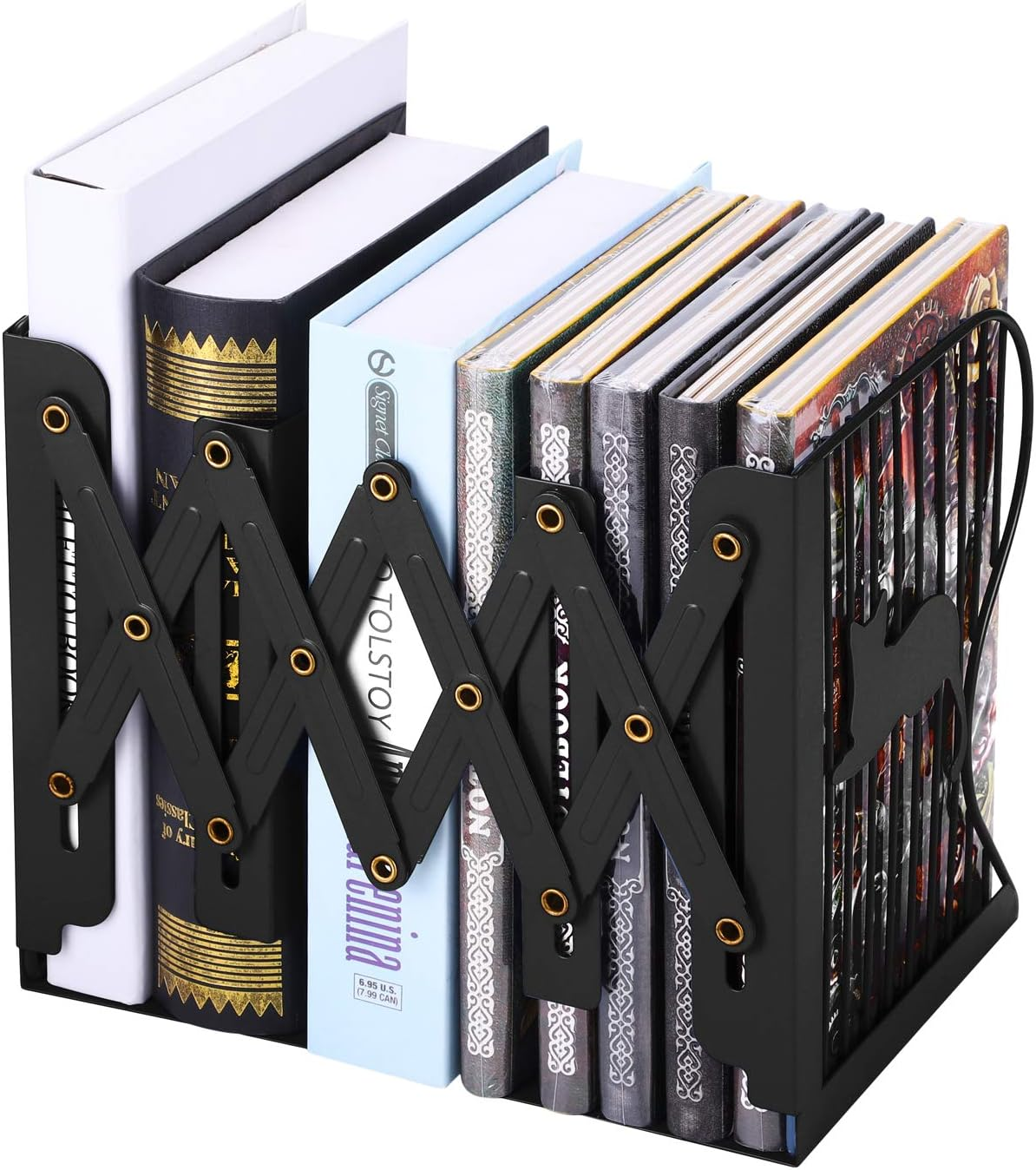 1-3.png 1 Pc Desktop Adjustable Bookends-Retractable Book Stand-Nonslip-for Decorative Bookends ( Random Color) - Image 1