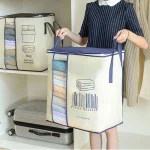 Large Non-woven Portable Clothes Storage Bag Clothing Organizer - 120 gsm (Random color) - Image 2