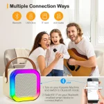 Mini Portable Karaoke Bluetooth Speaker with 2  Mike Audio Integrated Microphone Home Karaoke Wireless Bluetooth Speaker(Random Color) - Image 5