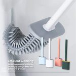 Toilet Brush Silicone Brush Toilet with Quick Drying Holder (Random Color) - Image 5