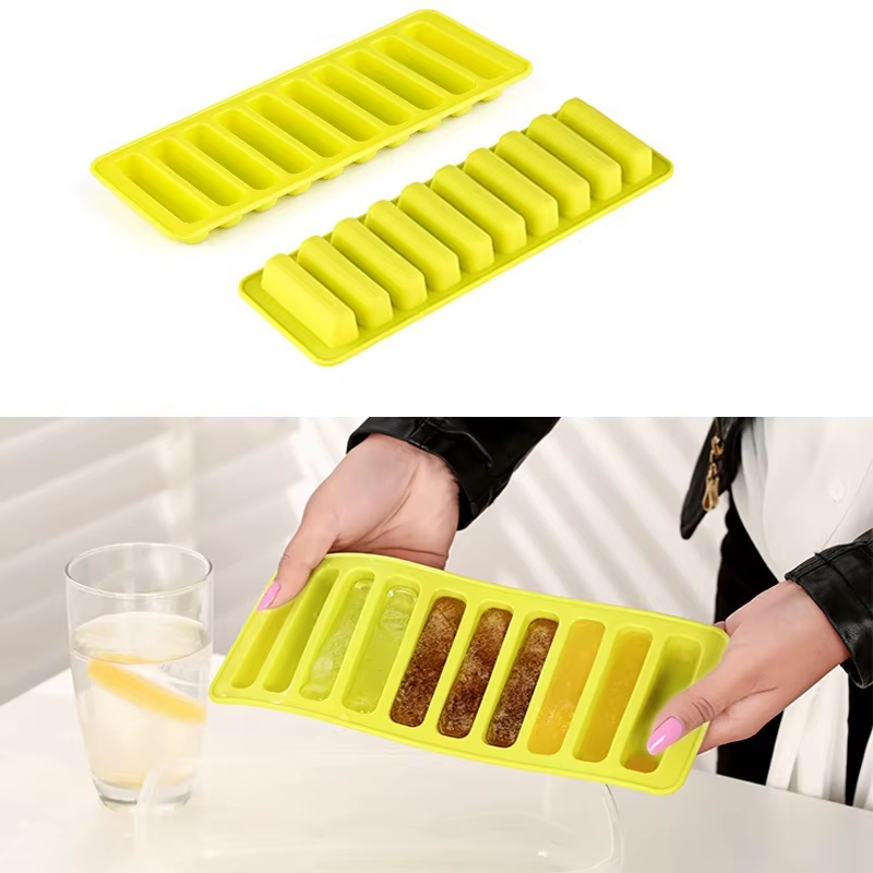 10-grid-1.png 1 PC 10 Grids Silicone Ice Cube Tray for Water Bottle Ice Cream Pudding Maker Mold (Random Color) - Image 1