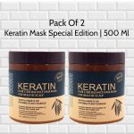 Keratin Hair Mask for All Hair Types – Frizz Control & Shine, Pack of 2 (500ml) - Image 4