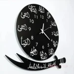 Calligraphy Analogue Wall Clock – Elegant Black MDF Home Decor - Image 5