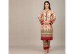 Women's Unstitched Printed Suit - Pink Micro Polo Cotton 2 Pcs - Image 2