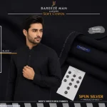 Men's Black Cotton Unstitched Suit - Summer Wear Pakistan