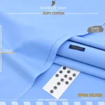 Men's Soft Cotton Unstitched Suit Blue - Summer Wear Pakistan - Image 2