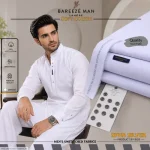 Men's White Cotton Unstitched Suit - Summer Eid Festive Suit Pakistan