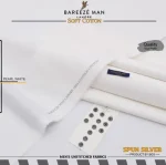 Men's Unstitched Cotton Suit – Pearl White Summer Wear Fabric - Image 2