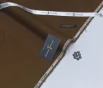 Men's Unstitched Wash & Wear Plain Suit – Brown, 4 Meter Cutting with Brand Tag & Bag - Image 2