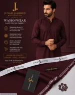 Men's Unstitched Wash & Wear Plain Suit – Brown, 4 Meter Suit Cutting with Brand Tag & Bag