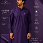 Men's Unstitched Wash & Wear Plain Suit – Purple, 4 Meter Suit Cutting with Brand Tag & Bag
