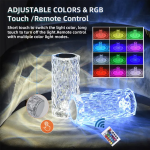 16 Colors Diamond Rose Crystal Touch Lamp Bedside Acrylic Usb Rechargeable Table Lamp - With Remote - Image 4