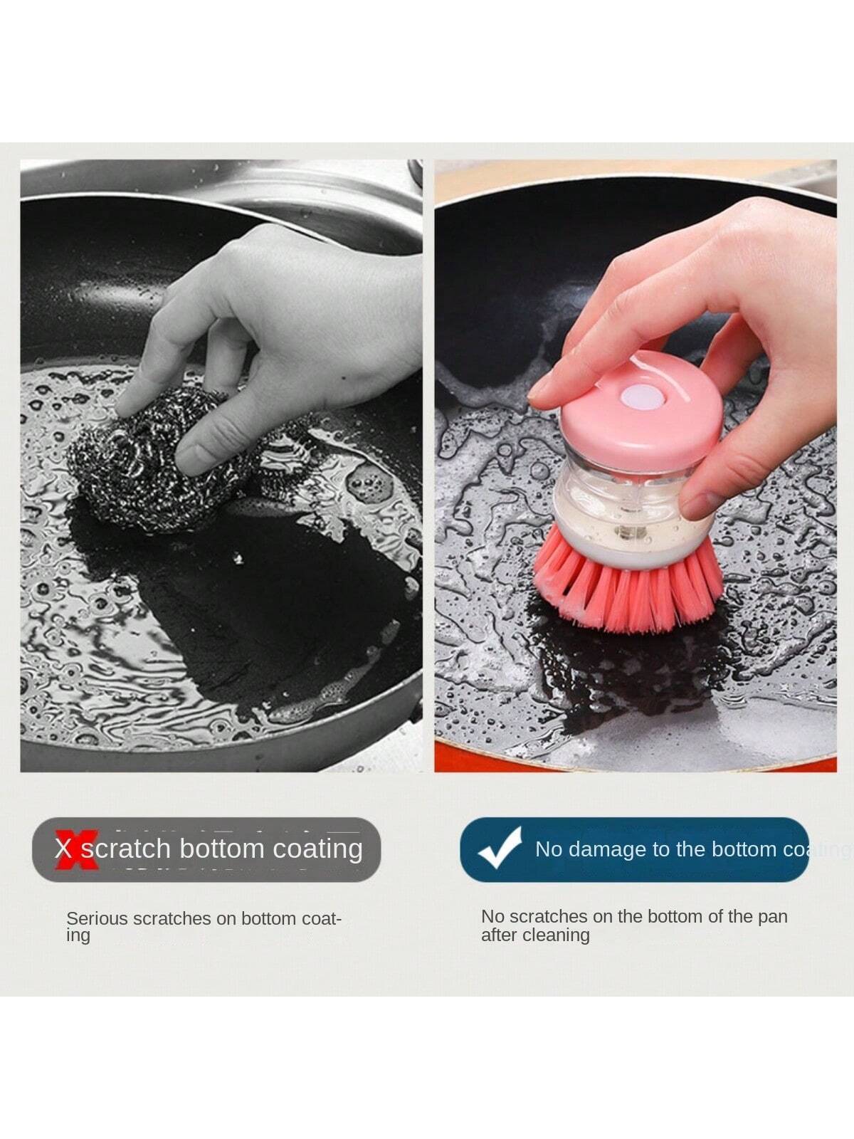16972824000ff7c562f295fd30f9b1598413a1d487_square.jpg Mini Kitchen Liquid Dish Cleaning Brush | Scrubber Tool, Oil-Resistant, Scrubbing Sponge Remove Stains (Random color) - Image 1