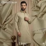 Men's Unstitched Boski Plain Suit – Peach, Premium Italian Fabric All Season