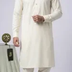 Men's Unstitched Boski Plain Suit – Ivory, Premium Italian Fabric All Season