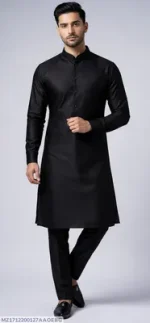 Product Name (Title): Men's Unstitched Boski Suit Black – Premium All Season Fabric