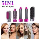 Hair Dryer Brush 5 in 1 Electric Blow Dryer Hair Comb Curling Wand Detachable Brush Kit Negative Ion Straightener Hair Curler ( random color) - Image 5