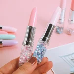 Lipstick Gel Pen Colorful Cute Black Ink Pen - 1 pc (random colors) - Image 2