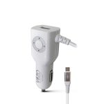 Diamond Car Charger with Built-in Micro Cable & LED Light | Car Charger - Micro Cable Charger